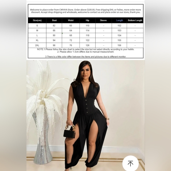 Fashion Sexy Jumpsuit new size S strech material. - Picture 2 of 2